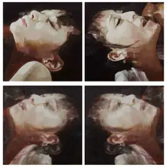 Li Qing, Images of Mutual Undoing and Unity - Confession, 2015, oil and c-print on canvas