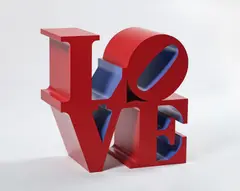 Robert Indiana, LOVE (Red Outside Violet Inside), 1966-1999, painted aluminum