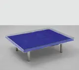 Yves Klein, Table Bleue (blue), 1961-1963, IKB pigment, Perspex, glass, chrome-plated metal, wood