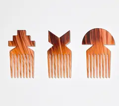 Studio Swine, Hair Highway, Comb (set of three), 2014, natural resin, hair