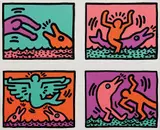 Keith Haring, Pop Shop V, 1989, complete set of four screenprints in colours, on wove paper, with full margins