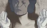 Kaws, KATE MOSS, WHITE GLOVES, 2001, silkscreen on paper