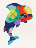 Kaws, PIRANHAS WHEN YOU'RE SLEEPING, 2017, silkscreen on paper