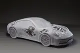 Daniel Arsham, Grey Selenite Eroded Porsche, 2019, selenite, hydrostone