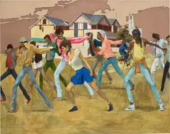 Group Dance by Salman Toor, 2012, oil on linen, sold Dec 2020