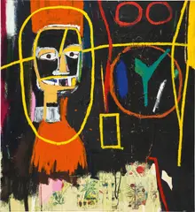 Jean-Michel Basquiat, Ancient Scientist, 1984, acrylic, oilstick, Xerox and paper collage on canvas