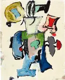 Eddie Martinez, Untitled, 2017, acrylic, ink, oil and enamel on cardboard mounted on wood panel