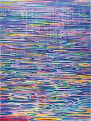 River | Big Red Whirlpools by Yuxing Huang, 2014, acrylic on canvas, sold Dec 2020