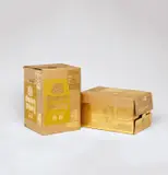 Danh Vō, Whisky & Soda, 2013, gold leaf on cardboard box
