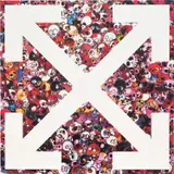 "OUR SPOT 1" by Virgil Abloh & Takashi Murakami, 2018, acrylic on canvas mounted on aluminium frame, sold Dec 2020