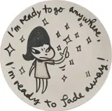 Yoshitomo Nara, I'm Ready to Go Anywhere, I'm Ready to Fade Away, 2007, hand-painted ceramic plate
