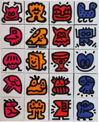 Doodlings by Sam Cox, 2019, acrylic on canvas, in 20 parts, sold Dec 2020