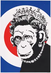 Monkey Queen by Banksy, 2003, screenprint in colours on wove paper, sold Dec 2020
