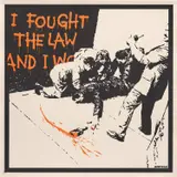 I fought the law by Banksy, 2004, screenprint in colours on wove paper, sold Dec 2020