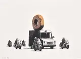 Donuts Chocolate by Banksy, 2009, screenprint in colours on wove paper, sold Dec 2020