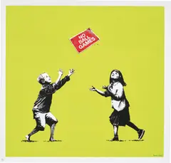 No Ball Games (Green) by Banksy, 2009, screenprint in colours on wove paper, sold Dec 2020