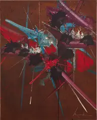 Calvaire Vain by Georges Mathieu, 1980s, oil on canvas, sold Dec 2020