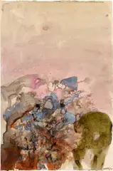 Untitled by Zao Wou-ki, 1985, watercolour on paper, sold Dec 2020