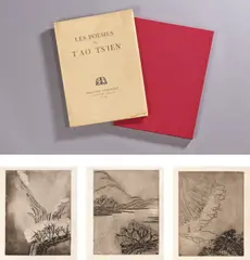 Sanyu, Les Poèmes de T'ao Tsien, 1930, a set of three etchings in an editioned book
