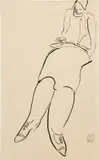 Sanyu, Femme assise dessinant