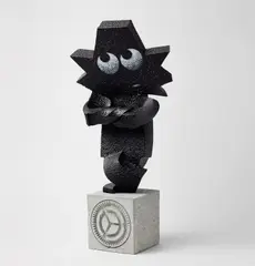 Michael Lau, Thinking (What? We: Want! Series), 2018, polyurethane sculpture and cement stand