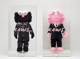 Kaws x Dior, Two works: Dior BFF Plush (i) (Black); (ii) (Pink), 2019, polyester plush