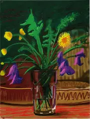 Dandelions by David Hockney, 2011, iPad drawing printed on paper, sold Dec 2020