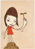 My Little Treasure by Yoshitomo Nara, 2010, woodcut print, sold Oct 2020