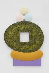 Josh Sperling, Waiting Round, 2017, acrylic on canvas and plywood