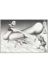 Ryan Travis Christian, Sawin' Logs, 2018, pencil on paper