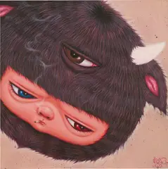 Buffalo Bow by Alex Face, 2013, oil and spraypaint on linen, sold Oct 2020