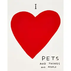 I love... by David Shrigley, 2019, screenprint in colours on Somerset paper, sold Oct 2020