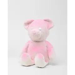 Pink Cracked Bear by Daniel Arsham, 2019, fabric, plaster and pigment, sold Oct 2020