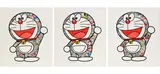 Three Works: (i) Doraemon: Here We Go!; (ii) Doraemon: Thank You; (iii) Doraemon: Hip Hip Hurrah! by Takashi Murakami, 2020, silkscreens on smooth paper, sold Oct 2020