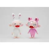 Takashi Murakami, Two Works: (i) KAIKAI-chan from KAIKAI&KIKI; (ii) KIKI-chan from KAIKAI&KIKI, 2018, soft vinyl multiples with hand-printing in colours