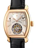 Vacheron Constantin, A very fine and elegant pink gold tonneau-shaped tourbillon wristwatch with power reserve indication and date, Circa 2000s