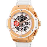 Hublot, A fine and attractive limited edition pink gold and white composite resin chronograph wristwatch with date, numbered 002 of a limited edition of 100 pieces made to commemorate the 50th anniversary of Porto Cervo Marina, Circa 2012