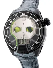 Hyt, A large and unusual limited edition DLC-coated titanium wristwatch with retrograde fluid hours and power reserve indication, numbered 03 of a limited edition of 50 pieces, Circa 2015