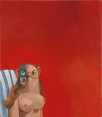 Red and Green Composition by George Condo, 2006, oil on canvas, sold May 2019
