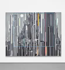 Liu Wei, Purple Air III No. 2 (diptych), 2006, oil on canvas
