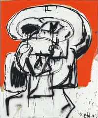 Untitled by Eddie Martinez, 2012, oil, enamel and spray paint on canvas, sold May 2019