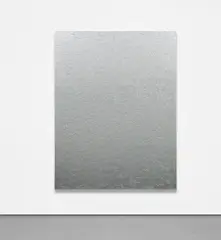 Takashi Murakami, Platinum Skulls, 2016, platinum leaf on canvas mounted on aluminium frame