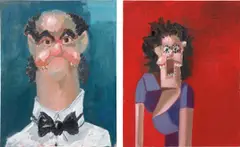 George Condo, Two Works: (i) Jean Louis; (ii) Jean Louis’ Wife, 2005, oil on canvas
