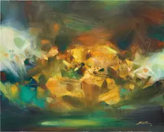 Chu Teh-chun, Éclat passager, 2007, oil on canvas