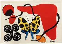Butterfly by Alexander Calder, 1970, dyed and hand-woven woollen tapestry, sold May 2019