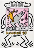 Keith Haring, KNOKKE Casino Poster, 1987, felt pen on offset lithograph poster