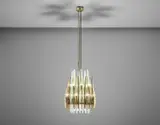 'Dahlia' ceiling light by Max Ingrand, 1955, coloured glass, glass, brass, sold May 2019