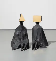 R.A. Lynn Chadwick, Pair of Sitting Figures 1, 1987, bronze