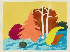 Landscape by Nicolas Party, 2013, watercolour on paper, sold Nov 2019