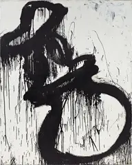 Joyce Pensato, Donald, 1997, enamel on linen